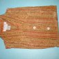 $14.99 New100% silk dress shirt  blouse tops TALBOT size 8/10=(M/L) mix of creme brown...