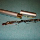 $9.99 New- Slim Reading Glasses silver color frame +1.25 in Sturdy silver Case