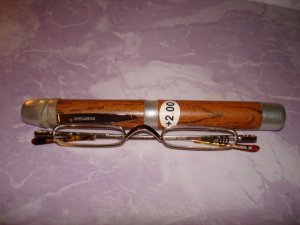 $9.99 New-Extra Slim Reading Glasses +2.00  in Slim & Sturdy clip on Pen Shape Case