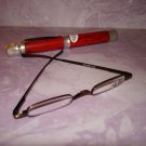 $9.99 New-Extra Slim Reading Glasses +2.00  in Slim & Sturdy clip on Pen Shape Case