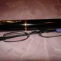 $12  ship-New- Slim Reading Glasses black color frame +2.75 & Sturdy black Case