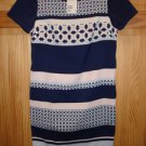 NWT_2013 H&M Lined Short dress Stretch Matt Satin Dark blue/Patterned size 6
