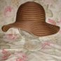NWOT Woven brown & golden color wide soft brim hat, 58.5 cm 23" - 3" rim