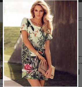 NWT H&M Vanessa Paradis Conscious Tropical Dress Green SZ US 6=36 EUR,8,10,14