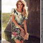 NWT H&M Vanessa Paradis Conscious Tropical Dress Green SZ US 6=36 EUR,8,10,14