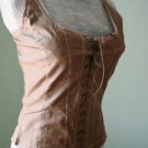NWT-S,M,L,XL ,XXL -Renaissance Goth Fitted Corset Bodice,Tank top- dark beige(coffee)