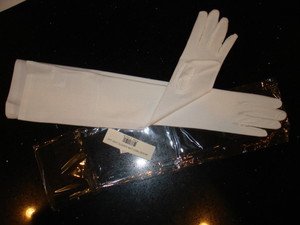 New-Wedding Bridal Prom Off White Long 12BL GLOVES