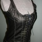 NWT-M & L,-Renaissance Goth Fitted Corset Bodice, Tank top-black/ dark charcoal