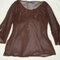Evening,Plus 2X,Sequins Pink,Dark Brown,Top,Blouse
