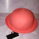 New&tag-H&M Brand Roll up Rim Women's Fedora wool Hat,dark Pink (peach tone) L