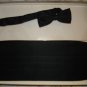 Adult BLACK Satin Tuxedo Cummerbund Bow Tie Set NEW in box