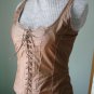 NWT-Size M -Renaissance Goth Fitted Corset Bodice,Tank top- dark beige(coffee)