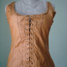NWT-Size M -Renaissance Goth Fitted Corset Bodice,Tank top- dark beige(coffee)