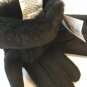 NWT UGG women's dyed black Classic Sheepskin Shearling fur Gloves S Small
