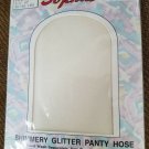 New Vintage Sophia Shimmery Glitter white Pantyhose Stockings 5'-5'10"