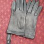 NWOT Women&acirc;��s Lord & Taylor Black Leather Gloves 100% Silk Lining  size 6.5