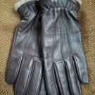 NWT Men's Fownes Leather 100% Cashmere Lined Gloves,Brown,S/M. Screen Touch