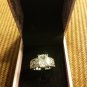 NIB PIERMONT JEWELS-ring size 9, SQUARE GEM silver color 3 rows of clear gems rg