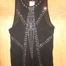 NWT -Women H&M Black DIVIDED Tank Top, sleeveless silver sequins sizes 6,8 ,10