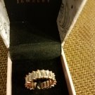 NIB PIERMONT JEWELS LADIES ETERNITY GOLD COLOR RING SIZE 6 BAND, zircon row
