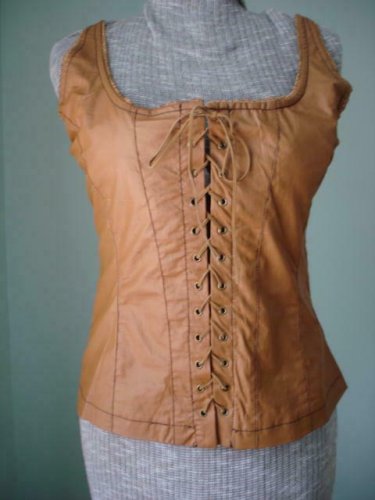 NWT-Size M -Renaissance Goth Fitted Corset Bodice, Tank top-  beige color