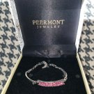 NIB PIERMONT JEWELS-B 1  Round  adjustable chain Bracelet silver  color in pink