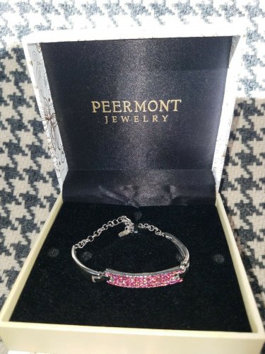 NIB PIERMONT JEWELS-B 1  Round  adjustable chain Bracelet silver  color in pink