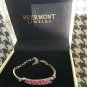 NIB PIERMONT JEWELS-B 1 Round adjustable chain Bracelet silver color in pink