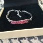 NIB PIERMONT JEWELS-B 1 Round adjustable chain Bracelet silver color in pink