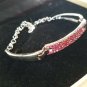 NIB PIERMONT JEWELS-B 1 Round adjustable chain Bracelet silver color in pink