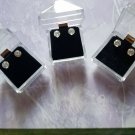 New In Box,  3  pairs of 925  silver studs of wonderful clear Cubic  Zirconia.