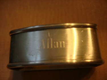 Vintage Webster Sterling Silver Napkin Ring "Allan" name engraving