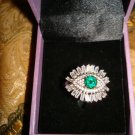 NIB-PIERMONT JEWELS-E Green Eye ring silver color ring  size 8