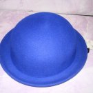 New & Tag H&M 100% Wool Blue Bowler Roll-up Brim Fedora Hat Sizes L/ M Womens