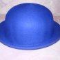 New & Tag H&M 100% Wool Blue Bowler Roll-up Brim Fedora Hat Sizes L/ M Womens