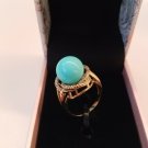 NIB  PIERMONT JEWELS-RING SIZE 8. Turquoise  color golden ring with diomend like