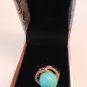 NIB  PIERMONT JEWELS-RING SIZE 8. Turquoise  color golden ring with diomend like