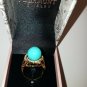 NIB PIERMONT JEWELS-RING SIZE 8. Turquoise color golden ring with diomend like