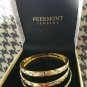 NIB PIERMONT JEWELS-B 3 Thick Round Bangles Cuff Bracelet golden color stars