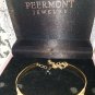 NIB PIERMONT JEWELS-B 1 adjustable Round Bangles Bracelet golden color zirconia