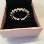 NIB PIERMONT JEWELS LADIES ETERNITY SILVER COLOR RING SIZE 8 BAND, 1 zircon rows