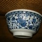 NWT Japanese Rice Soup Bowl 6"D Porcelain,  Floral Blue & White Made in Japan