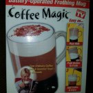 NIB-COFFEE MAGIC AS SEEN ON TV Battery Operated Frothing Whisk Mini Mixer Mug.