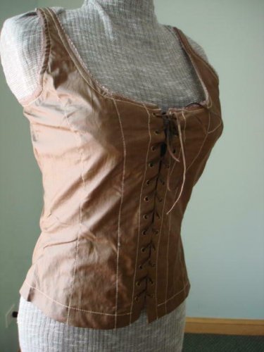 NWT-Size XXL -Renaissance Goth Fitted Corset Bodice,Tank top- dark beige(coffee)