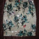 NWT H&M Tropical FLORAL SEQUIN, PENCIL MINI SKIRT US 8/ EUR 38 White green pink
