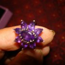 NIB  PIERMONT JEWELS-E RING SIZE 8 LAVENDER FLOWER CUBIC ZIRCONIA 8 CZ PETALS