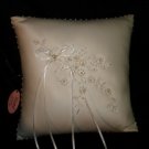 New Hana Bridal Collection 9.5"X 9.5" Ring Bearer Pillow Weddings,Bead Flower