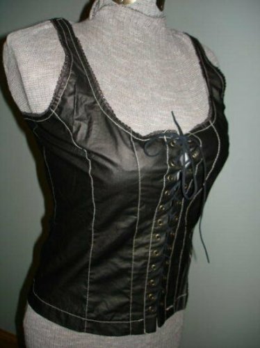 NWT-Size L -Renaissance Goth Fitted Corset Bodice,Tank top- black color