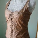 NWT-Size S -Renaissance Goth Fitted Corset Bodice,Tank top- dark beige(coffee)