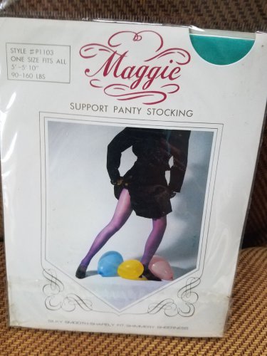 NEW- VINTAGE Maggie Green One Size Support sheer Pantyhose 90-160 LBS 5-5' 10"